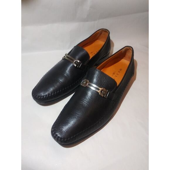 Mezlan Spain Men\'s size 13M Black Leather Dress Shoes Square-toe Bit Loafers 46 main image 11